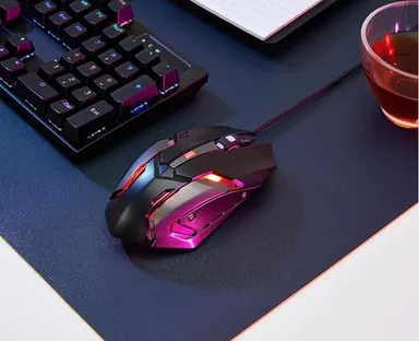 USB Wired RGB Gaming Mouse with Silent Click, 1200 DPI Optical Sensor, Ergonomic Design for PC, Laptop & Desktop thumbnail 1