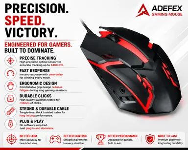Computer Accessories Combo Set with Wired Keyboard, Gaming Mouse, Mouse Pad, 4-Port USB Hub & 2-in-1 OTG Adapter thumbnail 2
