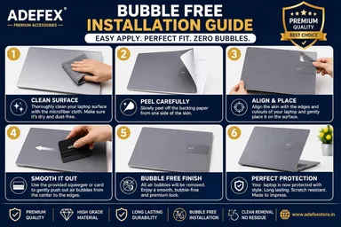 4-in-1 Laptop Protection Kit 14.1 Inch | Screen Guard, Keyboard Protector, Transparent Laptop Skin & Trackpad Protector | Bubble-Free, Scratch Resistant, Ultra Clear Film | Complete Laptop Accessories thumbnail 1