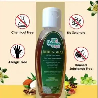 Karisalankanni Herbal Hair Oil 100ml for Hair Growth Hair Fall Control Dandruff Care Bhringraj Ayurvedic Scalp Nourishing Herbal Hair Oil thumbnail 2