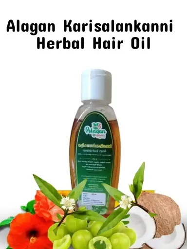 Karisalankanni Herbal Hair Oil 100ml for Hair Growth Hair Fall Control Dandruff Care Bhringraj Ayurvedic Scalp Nourishing Herbal Hair Oil thumbnail 1