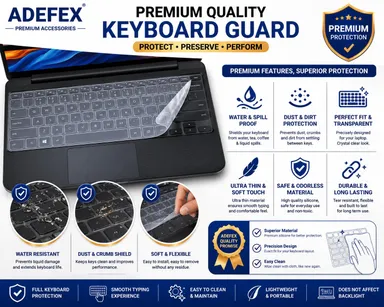 Laptop Protection Kit for 15.6 Inch Laptop | Screen Guard, Transparent Keyboard Cover (Keyguard), Transparent Laptop Skin & Trackpad Protector | Bubble-Free, Scratch Resistant, Ultra Clear, Easy Installation thumbnail 4
