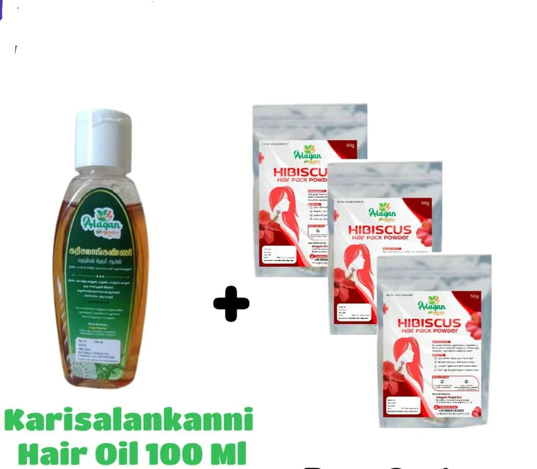 Karisalankanni Herbal Hair Oil Combo for Hair Growth Hair Fall Control Anti Grey Scalp Nourishment Ayurvedic Bhringraj Hair Oil Pack image 1
