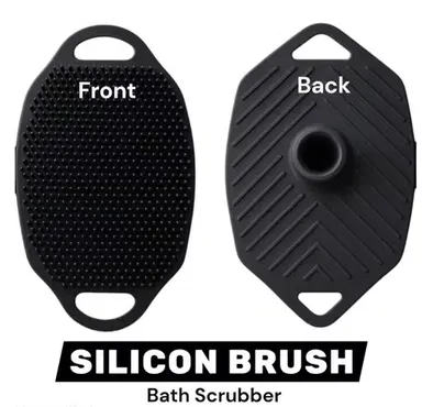 Silicone Dog Bath Scrubber Brush with Shampoo Dispenser | 2-in-1 Pet Grooming Massager for Dogs & Cats | Gentle Cleaning Tool thumbnail 3