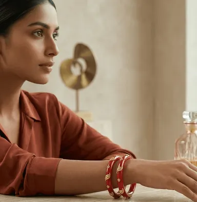 Red Pola Bangle, Bengali Pola, Traditional Bangles, Ethnic Jewellery, Bridal Bangles, Festival Jewellery, Golden Dot Bangle, Women's Bangles, Handmade Bangles, Bhabyam Jewellery Red 2.8 thumbnail 2