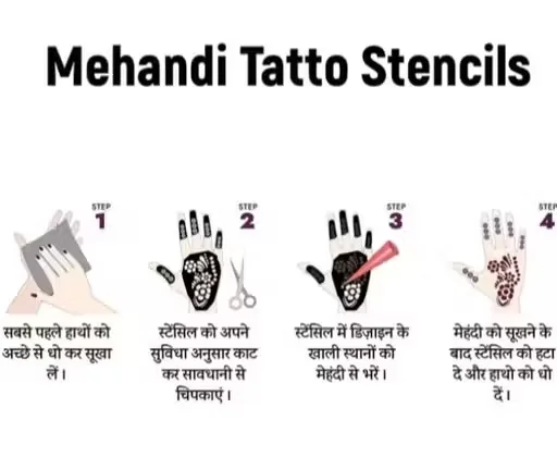 Mehandi Hand Design Sticker | Bridal Mehndi Pattern image 2