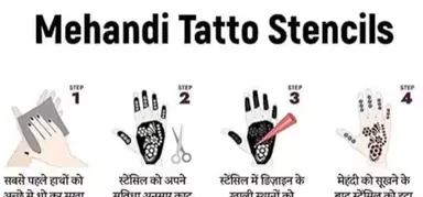 mehandi stencil, henna stencil, tattoo stencil, reusable mehndi stencil, arabic mehndi design, bridal mehndi stencil, temporary tattoo stencil, mehndi sticker thumbnail 1
