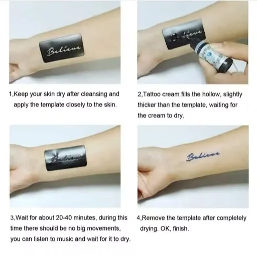 Mehandi Hand Temporary Tattoo Stencil in Black for beautiful henna-inspired hand designs. Easy to apply, waterproof, long-lasting image 4