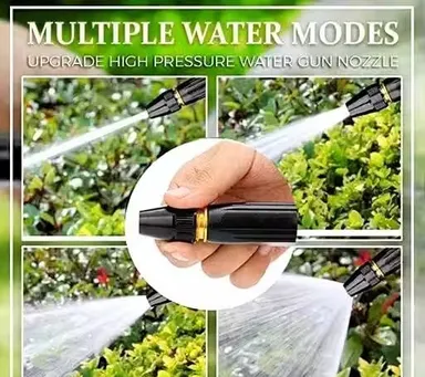 Water Spray Gun Nozzle for Car & Bike Wash | Adjustable Brass Jet | 1/2 Inch Hose Pipe Garden Cleaning Sprayer thumbnail 2