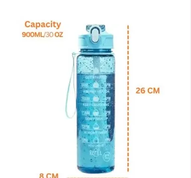 Motivational Water Bottle 1 Litre with Time Marker | BPA Free Leakproof Sipper Bottle with Straw for Gym, Office, School & Travel | 1000ml Multicolor (Pack of 1) thumbnail 3