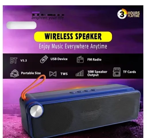 Portable Wireless Bluetooth Speaker with Deep Bass & HD Sound | Built-in Mic | Rechargeable Battery image 3