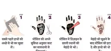 Reusable Black Mehandi Hand Practice Sheet for Henna Design Training thumbnail 1