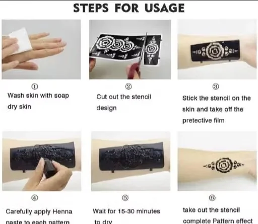 Stylish Mehandi Hand Tattoo Stencil for women. Waterproof, easy to apply, lasts up to 2 weeks, perfect for festivals, weddings, parties, and special occasions. image 3
