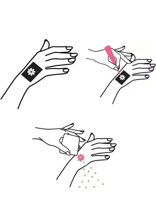 Mehandi hand tattoo stencil made from soft PVC. Easy to use, waterproof, durable, perfect for weddings, festivals, bridal henna, and parties. image 2