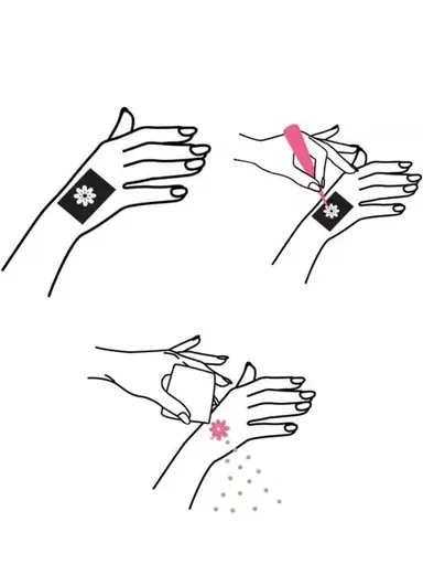 Mehandi hand tattoo stencil made from soft PVC. Easy to use, waterproof, durable, perfect for weddings, festivals, bridal henna, and parties. thumbnail 1