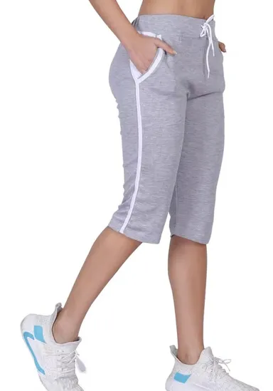 Women's Cotton Capri Shorts Pack of 2 |Regular Fit Knee Length with Side Pockets - Multicolor WCBCAPRI-BKGY S thumbnail 3