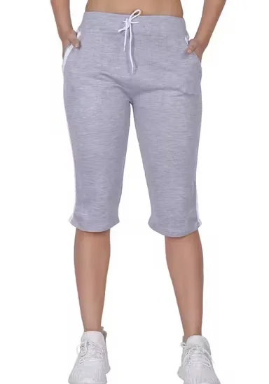 Women's Cotton Capri Shorts Pack of 2 |Regular Fit Knee Length with Side Pockets - Multicolor WCBCAPRI-BKGY M thumbnail 2
