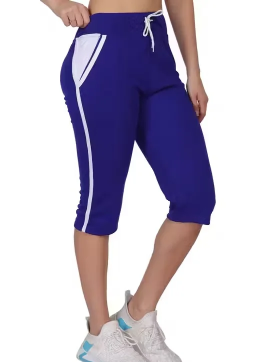 Women Pants Pack of 2 | Cotton Hosiery Casual & Gym Wear Pants for Women | Comfortable Daily Wear Bottom Wear blue-black XL image 2