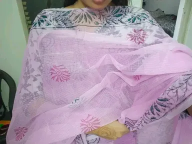 Women's Pastel Pink Block Printed Kota Doria Cotton Blend Unstitched Dress Material with Dupatta Traditional Ethnic Salwar Suit Fabric for Casual Festive Office Wear Light Pink Free Size thumbnail 4