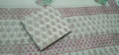 Women's Pastel Pink Block Printed Kota Doria Cotton Blend Unstitched Dress Material with Dupatta Traditional Ethnic Salwar Suit Fabric for Casual Festive Office Wear Light Yellow Free Size thumbnail 3