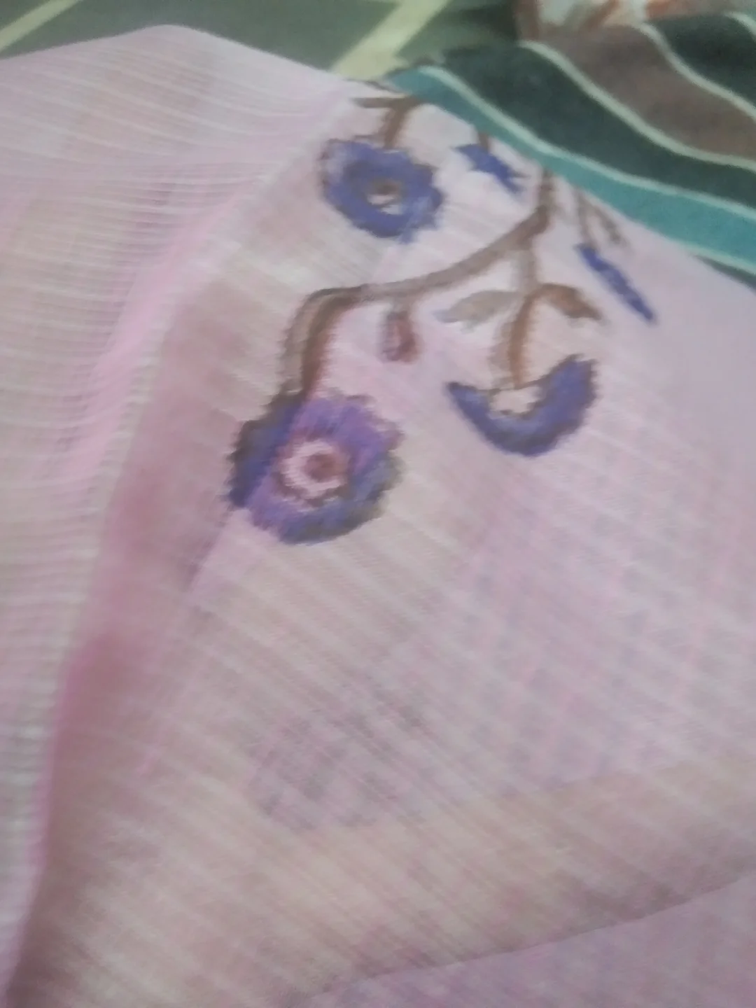 Women's Pastel Pink Block Printed Kota Doria Cotton Blend Unstitched Dress Material with Dupatta Traditional Ethnic Salwar Suit Fabric for Casual Festive Office Wear Pink Free Size image 8