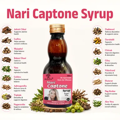 Nari Captone Women Ayurvedic Syrup 200ml for Women's Health thumbnail 3