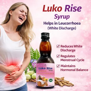 Ayurvedic Syrup for PCOS Support, Menstrual Cycle Balance, White Discharge Care, Period Pain Relief & Women's Reproductive Health – 200ml thumbnail 4