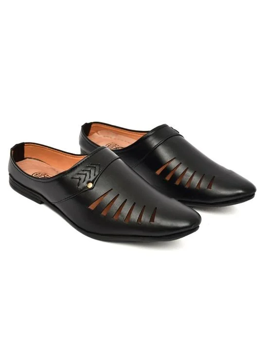 Men's Black Slip-On Casual Comfort Loafers Lightweight Everyday Mules with Cut-Out Design Breathable Walking Shoes for Daily Wear Office Travel Black 8 image 3
