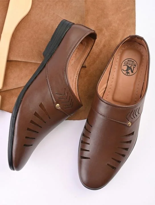 Men's Black Slip-On Casual Comfort Loafers Lightweight Everyday Mules with Cut-Out Design Breathable Walking Shoes for Daily Wear Office Travel Brown 8 image 3