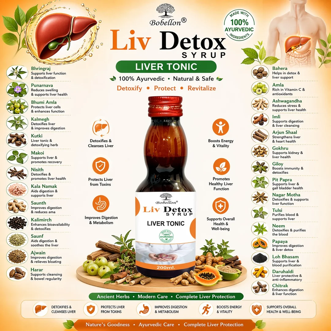 Liv Detox Syrup for Men & Women | Ayurvedic Liver Detox Tonic with Antacid & Digestive Enzymes | Supports Liver Health & Digestion | 500ml image 3
