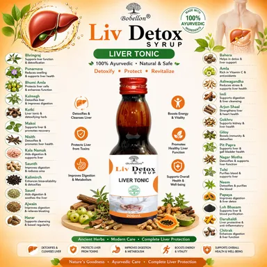 Liv Detox Syrup for Men & Women | Ayurvedic Liver Detox Tonic with Antacid & Digestive Enzymes | Supports Liver Health & Digestion | 500ml thumbnail 2