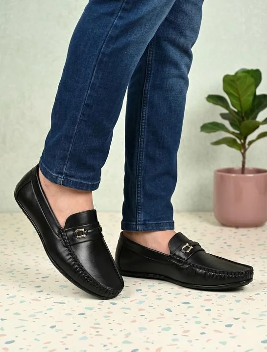 Men's Premium Black Synthetic Leather Horsebit Loafers Slip-On Formal Driving Shoes with Cushioned Comfort Insole for Office Business Party Wedding Casual Wear Black 8 image 1