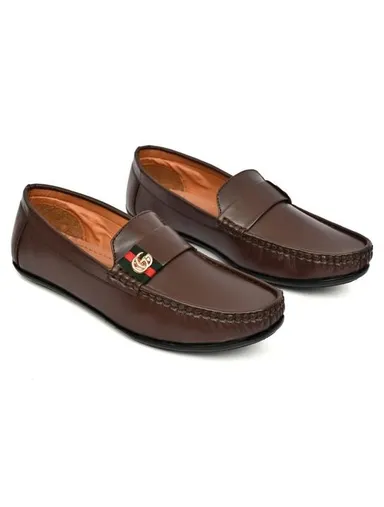 Men's Premium Black Synthetic Leather Horsebit Loafers Slip-On Formal Driving Shoes with Cushioned Comfort Insole for Office Business Party Wedding Casual Wear Brown 6 thumbnail 2