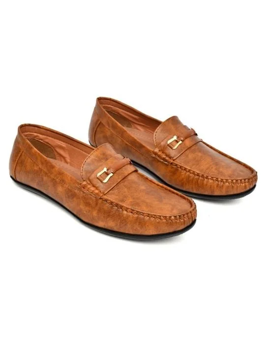 Men's Premium Black Synthetic Leather Horsebit Loafers Slip-On Formal Driving Shoes with Cushioned Comfort Insole for Office Business Party Wedding Casual Wear Tan 9 image 3