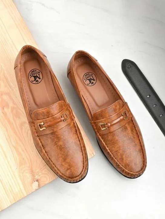 Men's Premium Black Synthetic Leather Horsebit Loafers Slip-On Formal Driving Shoes with Cushioned Comfort Insole for Office Business Party Wedding Casual Wear Tan 9 image 2