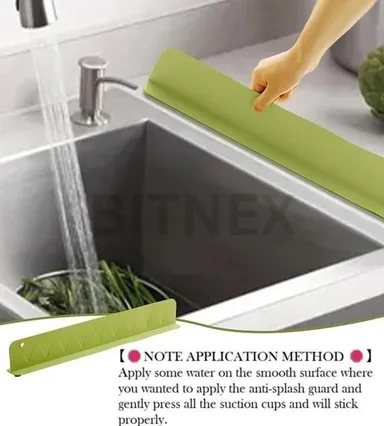 Mystylemartte 1PCS Kitchen Sink Splash Guard 2-in-1 Silicone Water Splash Guard Self-Adhesive Sink Faucet Splash Protector for Kitchen & Bathroom Sink, Multicolor, 20 cm thumbnail 2