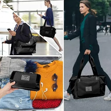 Large Capacity Travel Duffel Bag for Men & Women | Lightweight Waterproof Carry-On Luggage Bag | Foldable Weekender Tote for Gym, Business Trips, Cabin Travel & Overnight Use thumbnail 1