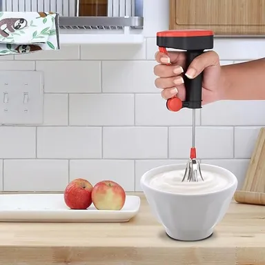 Manual Hand Blender with Stainless Steel Blades | Hand Press Milk & Lassi Maker | Egg Beater | Coffee Frother | Cream, Soup & Buttermilk Mixer | Multipurpose Kitchen Hand Mixer | Multicolor thumbnail 3