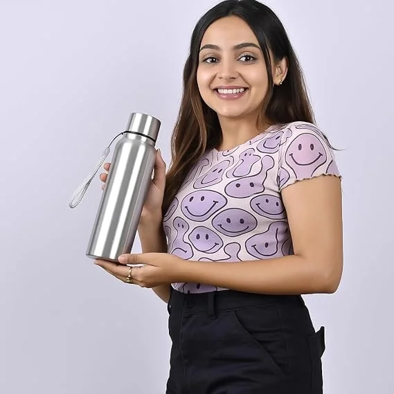 Stainless Steel Water Bottle with Leakproof Lid | Rust-Free Reusable Metal Water Bottle for Home, Office, School, Gym & Travel image 2