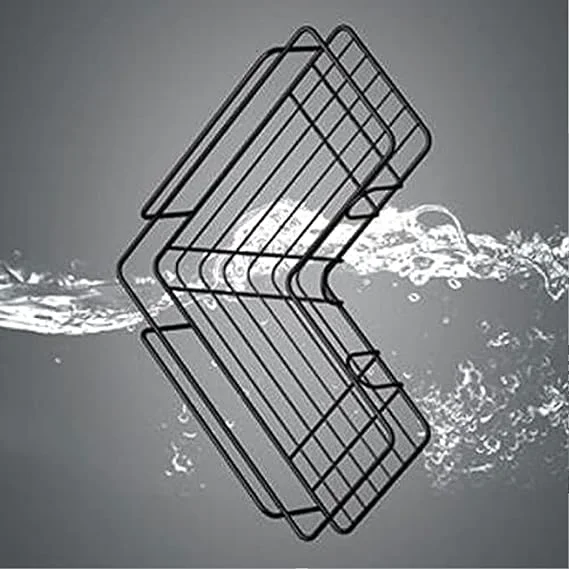 Self Adhesive Bathroom Corner Shelf Set of 2 | Wall Mounted Bathroom Storage Rack | No Drill Shampoo Holder Organizer | Large Size Black image 3