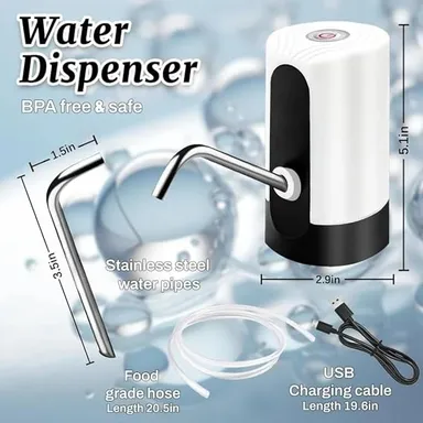 Automatic Wireless Water Dispenser Pump for 20L Water Bottles | USB Rechargeable Portable Drinking Water Pump | Low Noise Electric Water Dispenser for Home, Office & Kitchen thumbnail 2