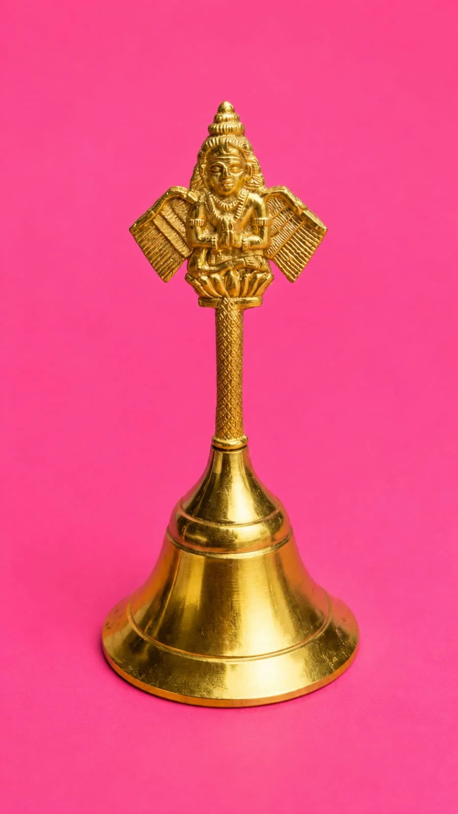 Premium Brass Garuda Pooja Hand Bell for Home Temple | Traditional Hindu Aarti Ghanti with Decorative Garuda Handle | Religious Worship Bell for Mandir, Meditation & Spiritual Decor image 2