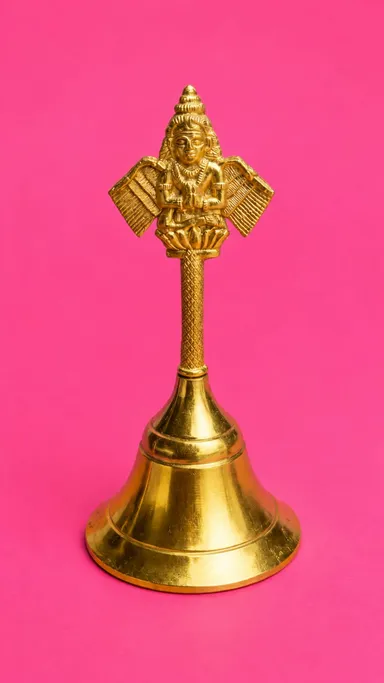 Premium Brass Garuda Pooja Hand Bell for Home Temple | Traditional Hindu Aarti Ghanti with Decorative Garuda Handle | Religious Worship Bell for Mandir, Meditation & Spiritual Decor thumbnail 1
