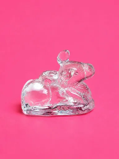 Premium Clear Crystal Mouse Figurine Decorative Glass Animal Showpiece for Home Décor, Office Desk, Living Room, Display Shelf & Luxury Gift Collection thumbnail 2