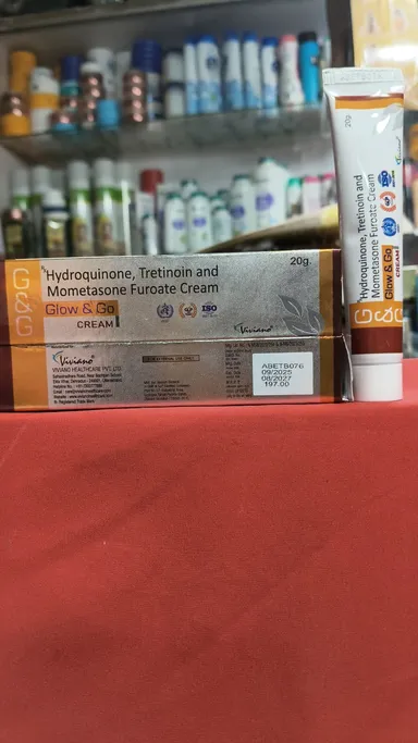 Viviano Glow & Go Hydroquinone, Tretinoin and Mometasone Furoate Cream 20g – Triple Action Skin Care Cream for Hyperpigmentation, Melasma, Dark Spots & Uneven Skin Tone | External Use Only thumbnail 1