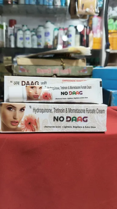 No Daag Hydroquinone, Tretinoin & Mometasone Furoate Cream for Hyperpigmentation, Melasma, Dark Spots, Acne Marks & Skin Discoloration – Prescription Skin Care Cream thumbnail 1
