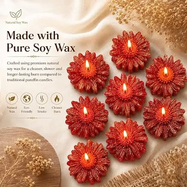 Threads & Aura Pure Soy Wax Daisy Flower Candle Set of 3 | Handcrafted Decorative Floral Scented Candles for Home Décor, Gifts, Wedding & Festive Decoration thumbnail 3
