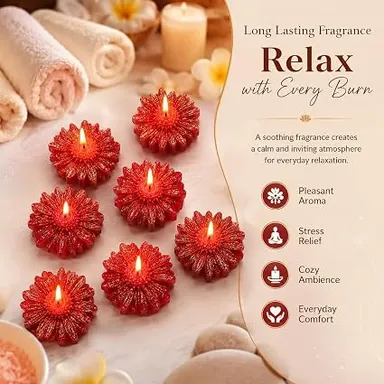 Threads & Aura Pure Soy Wax Daisy Flower Candle Set of 3 | Handcrafted Decorative Floral Scented Candles for Home Décor, Gifts, Wedding & Festive Decoration thumbnail 1