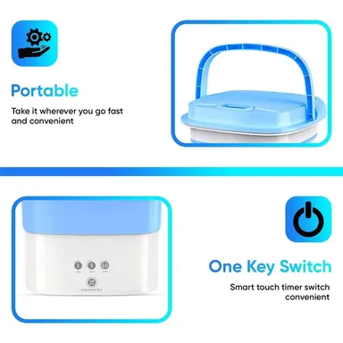 Portable 16L Mini Washing Machine with Spin Basket Foldable Small Washer for Underwear Baby Clothes Socks Travel Laundry Deep Cleaning A4 thumbnail 5