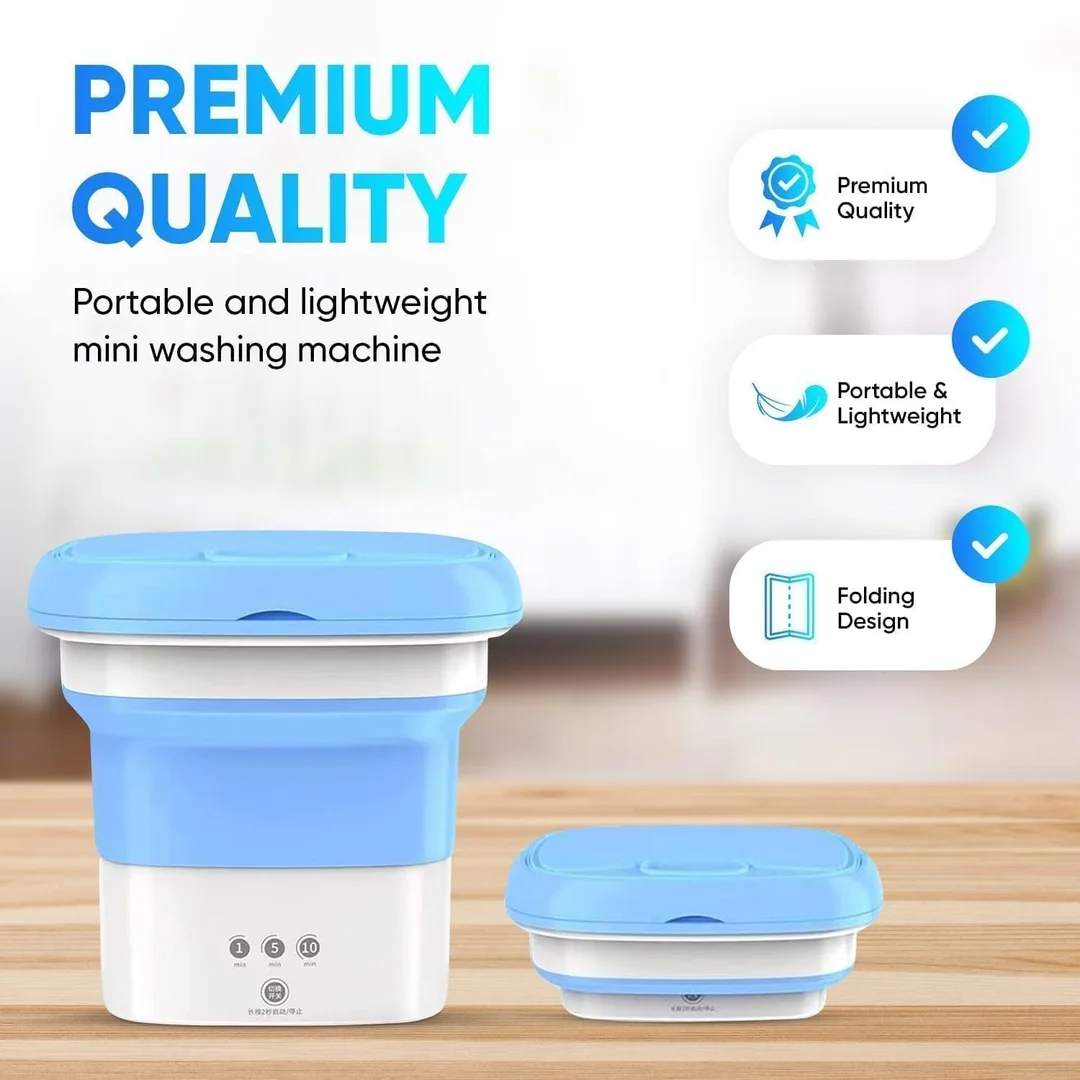 Portable 16L Mini Washing Machine with Spin Basket Foldable Small Washer for Underwear Baby Clothes Socks Travel Laundry Deep Cleaning A4 image 4
